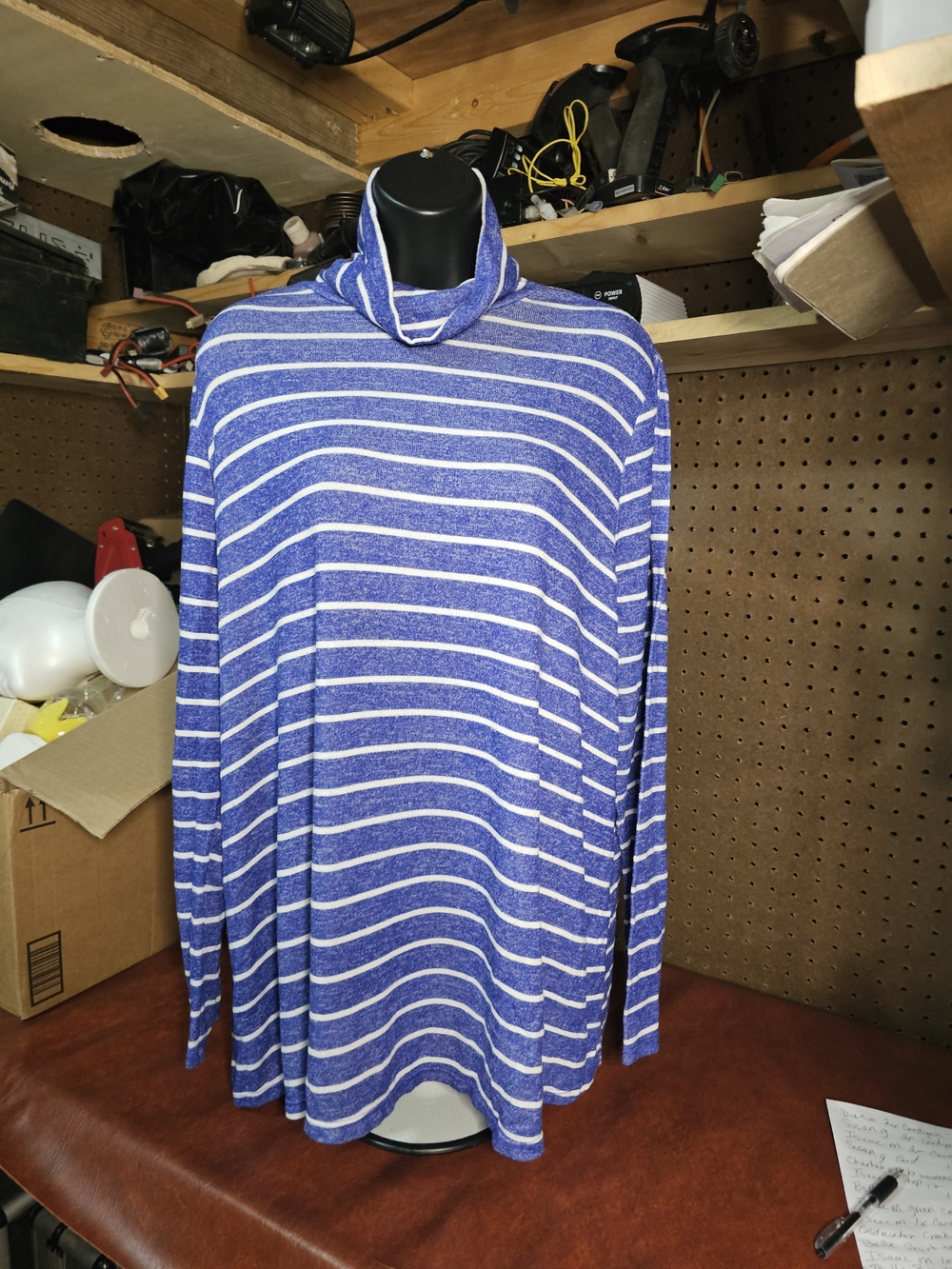 Lane Bryant Blue & White Striped Soft The Tee Shop Tunic Top 18/20